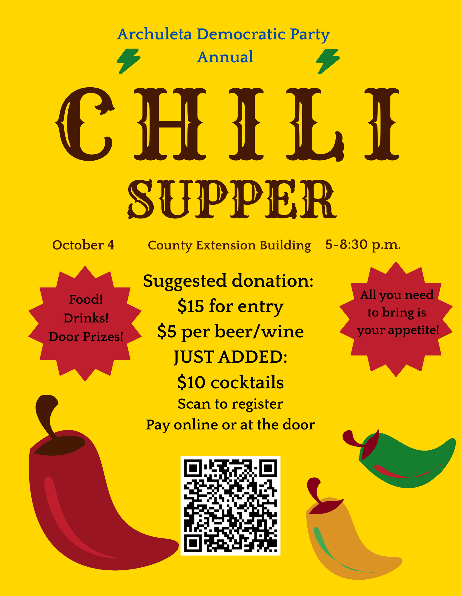 Oct. 4: Come to Our Chili Supper!